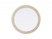 Elegant Lighting MR4B42LN - Round Cornhusk Mirror 42x42 in Linen White