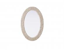 Elegant Lighting MR4C2436LN - Oval Cornhusk Mirror 24x36 in Linen White