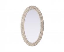 Elegant Lighting MR4C2442LN - Oval Cornhusk Mirror 24x42 in Linen White
