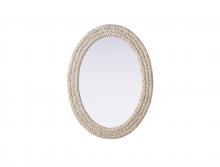 Elegant Lighting MR4C2736LN - Oval Cornhusk Mirror 27x36 in Linen White