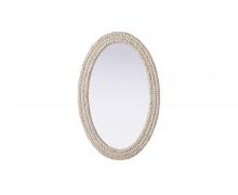 Elegant Lighting MR4C2742LN - Oval Cornhusk Mirror 27x42 in Linen White