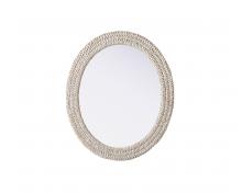 Elegant Lighting MR4C3036LN - Oval Cornhusk Mirror 30x36 in Linen White