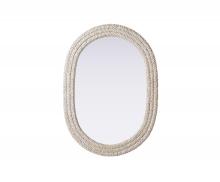 Elegant Lighting MR4C3042LN - Oval Cornhusk Mirror 30x42 in Linen White
