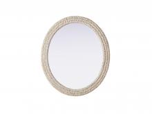 Elegant Lighting MR4C3642LN - Oval Cornhusk Mirror 36x42 in Linen White
