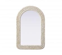 Elegant Lighting MR4G2436LN - Arch Cornhusk Mirror 24x36 in Linen White