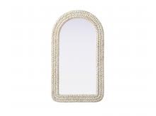Elegant Lighting MR4G2442LN - Arch Cornhusk Mirror 24x42 in Linen White