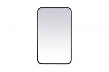 Elegant Lighting MR801830BK - Soft corner metal rectangular mirror 18x30 inch in Black