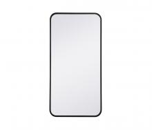 Elegant Lighting MR801836BK - Soft corner metal rectangular mirror 18x36 inch in Black
