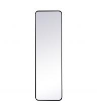 Elegant Lighting MR801860BK - Soft corner metal rectangular mirror 18x60 inch in Black
