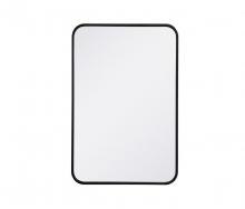 Elegant Lighting MR802030BK - Soft corner metal rectangular mirror 20x30 inch in Black