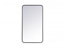 Elegant Lighting MR802036BK - Soft corner metal rectangular mirror 20x36 inch in Black