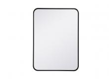 Elegant Lighting MR802230BK - Soft corner metal rectangular mirror 22x30 inch in Black