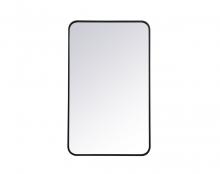 Elegant Lighting MR802236BK - Soft corner metal rectangular mirror 22x36 inch in Black