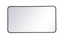 Elegant Lighting MR802240BK - Soft corner metal rectangular mirror 22x40 inch in Black