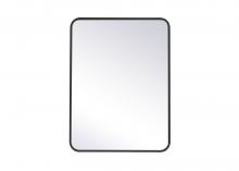 Elegant Lighting MR802432BK - Soft corner metal rectangular mirror 24x32 inch in black