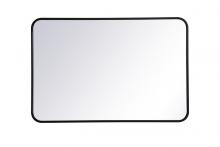 Elegant Lighting MR802436BK - Soft corner metal rectangular mirror 24x36 inch in Black
