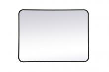Elegant Lighting MR802736BK - Soft corner metal rectangular mirror 27x36 inch in Black