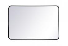 Elegant Lighting MR802740BK - Soft corner metal rectangular mirror 27x40 inch in Black