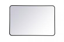Elegant Lighting MR802842BK - Soft corner metal rectangular mirror 28x42 inch in Black