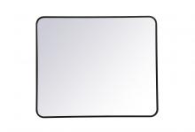 Elegant Lighting MR803036BK - Soft corner metal rectangular mirror 30x36 inch in Black