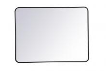 Elegant Lighting MR803040BK - Soft corner metal rectangular mirror 30x40 inch in Black