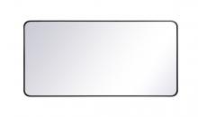 Elegant Lighting MR803060BK - Soft corner metal rectangular mirror 30x60 inch in Black
