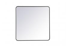 Elegant Lighting MR803636BK - Soft corner metal rectangular mirror 36x36 inch in Black