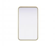 Elegant Lighting MR8A1830BRA - Contour Metal Rectangle Mirror 18x30 in Brass