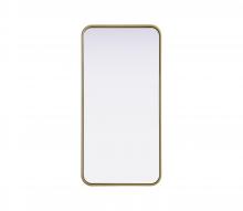 Elegant Lighting MR8A1836BRA - Contour Metal Rectangle Mirror 18x36 in Brass