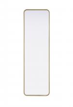Elegant Lighting MR8A1860BRA - Contour Metal Rectangle Mirror 18x60 in Brass