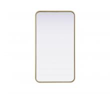 Elegant Lighting MR8A2036BRA - Contour Metal Rectangle Mirror 20x36 in Brass