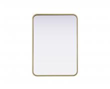 Elegant Lighting MR8A2230BRA - Contour Metal Rectangle Mirror 22x30 in Brass