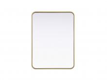 Elegant Lighting MR8A2432BRA - Contour Metal Rectangle Mirror 24x32 in Brass