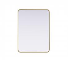 Elegant Lighting MR8A2736BRA - Contour Metal Rectangle Mirror 27x36 in Brass