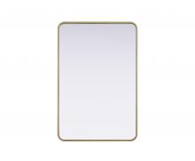 Elegant Lighting MR8A2740BRA - Contour Metal Rectangle Mirror 27x40 in Brass