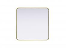 Elegant Lighting MR8A3030BRA - Contour Metal Square Mirror 30x30 in Brass