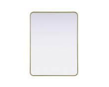 Elegant Lighting MR8A3040BRA - Contour Metal Rectangle Mirror 30x40 in Brass