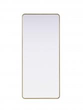 Elegant Lighting MR8A3272BRA - Contour Metal Rectangle Mirror 32x72 in Brass