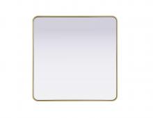 Elegant Lighting MR8A3636BRA - Contour Metal Rectangle Mirror 36x36 in Brass