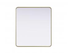 Elegant Lighting MR8A3640BRA - Contour Metal Rectangle Mirror 36x40 in Brass