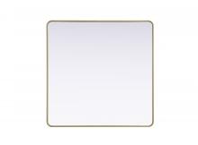 Elegant Lighting MR8A4848BRA - Contour Metal Square Mirror 48x48 in Brass