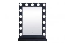 Elegant Lighting MRE32432BK - Brenda 24 inch by 32 inch plug in LED 5000K mirror in black