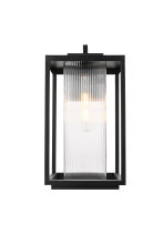 Elegant Lighting OD308W19BK - Ludlow 10 inch Outdoor Wall sconce in Black