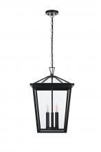 Elegant Lighting OD334H22BK - Oxford 7 inch Outdoor Pendant in Black