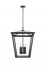 Elegant Lighting OD334H27BK - Oxford 7 inch Outdoor Pendant in Black