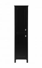 Elegant Lighting SC011665BK - 16 Inch Wide Bathroom Linen Storage Freestanding Cabinet In Black