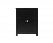Elegant Lighting SC012430BK - 24 Inch Wide Bathroom Storage Freestanding Cabinet In Black