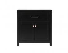 Elegant Lighting SC013030BK - 30 Inch Wide Bathroom Storage Freestanding Cabinet In Black