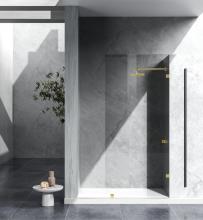 Elegant Lighting SD155-3578BGD - Fixed frameless shower door 35 x 78 Brushed Gold