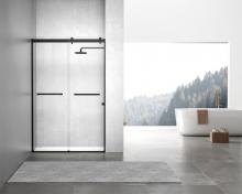 Elegant Lighting SD202-4876MBK - Frameless shower door 48 x 76 Matte Black